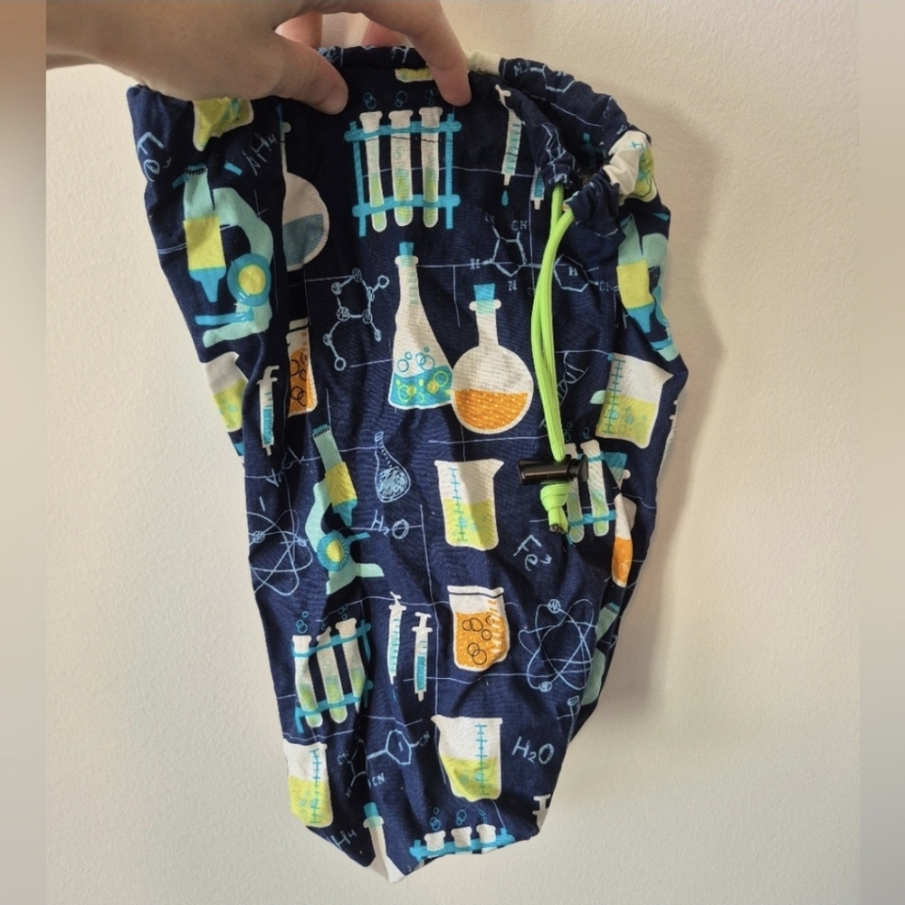 Handmade Drawstring Science Print Bag - Picture 3 of 8